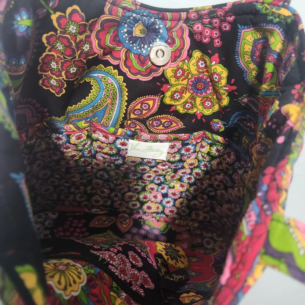 Vera Bradley Symphony in Hue Multi-Color Paisley Quilted Shoulder Hipster Bag.